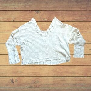 We The Free Oversized Classic Ribed Thermal Women Size Large Cotton Blend Boho